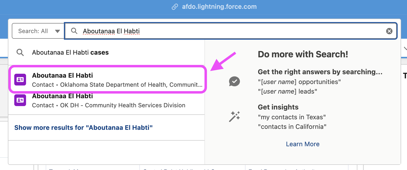 salesforce-selectContact